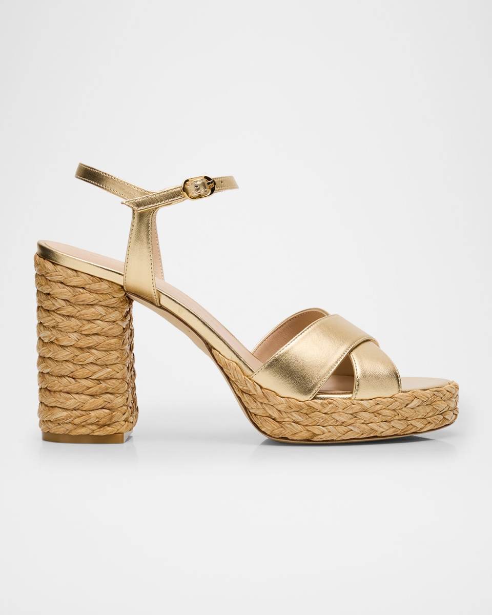 Dayna Metallic Crisscross Platform Sandals